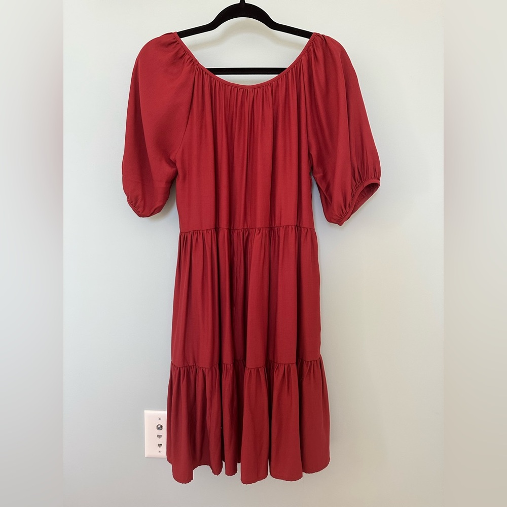 Z-SUPPLY Kylie Tiered Mini Dress in Red - Picture 5 of 8